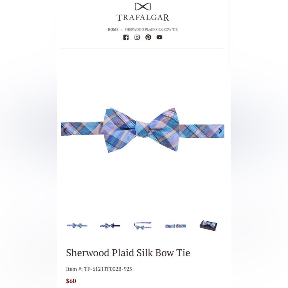 Trafalgar Sherwood Plaid Silk Bow Tie